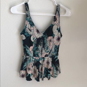 Floral Sea Life Swim Top